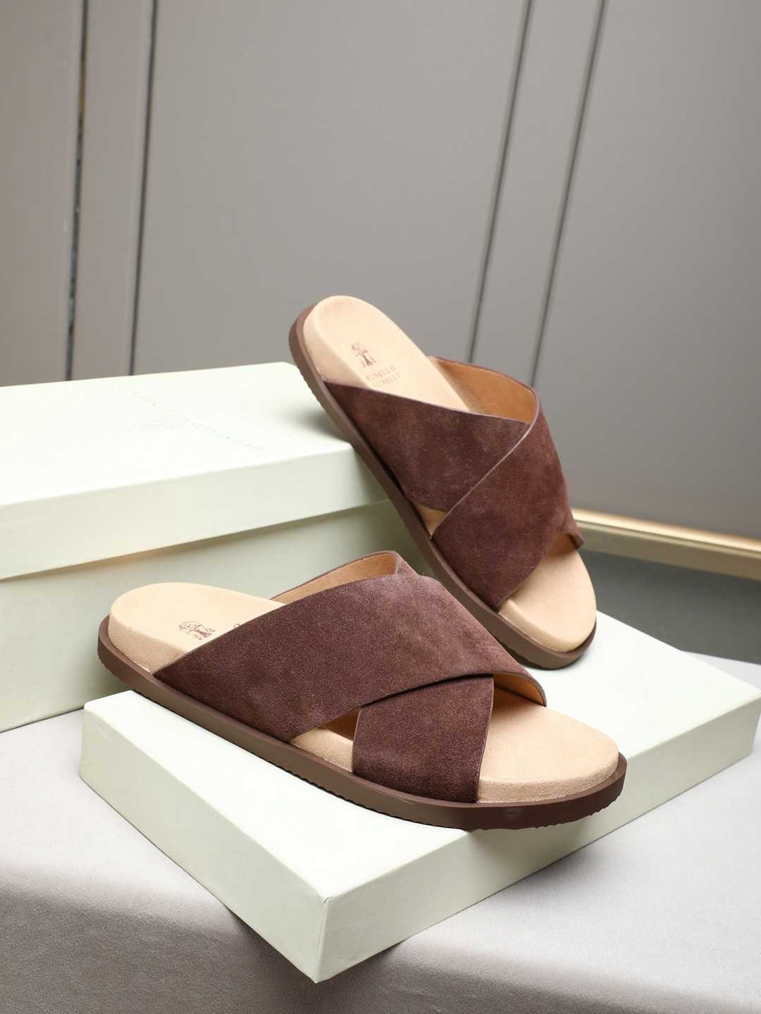 Brunello Cucinelli Men’s Brunello Cucinelli Slides Colorway 30 1308180-30
