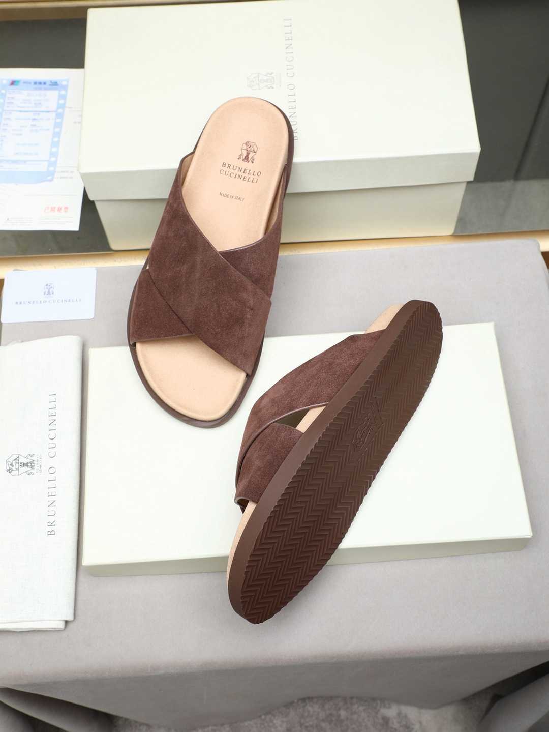 Brunello Cucinelli Men’s Brunello Cucinelli Slides Colorway 30 1308180-30