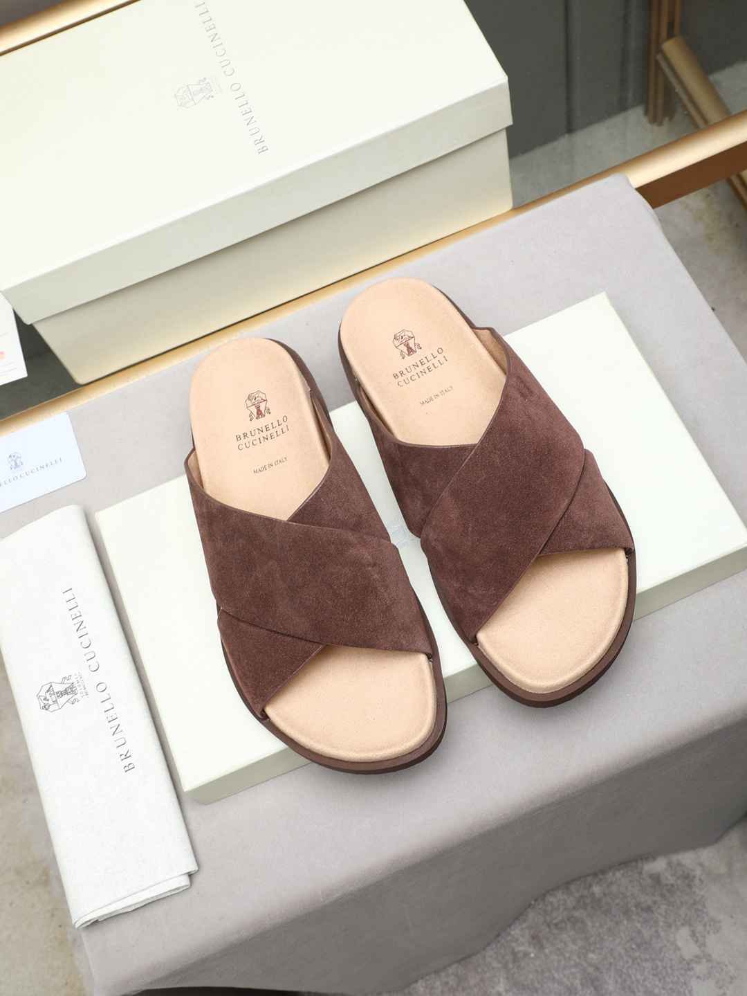 Brunello Cucinelli Men’s Brunello Cucinelli Slides Colorway 30 1308180-30