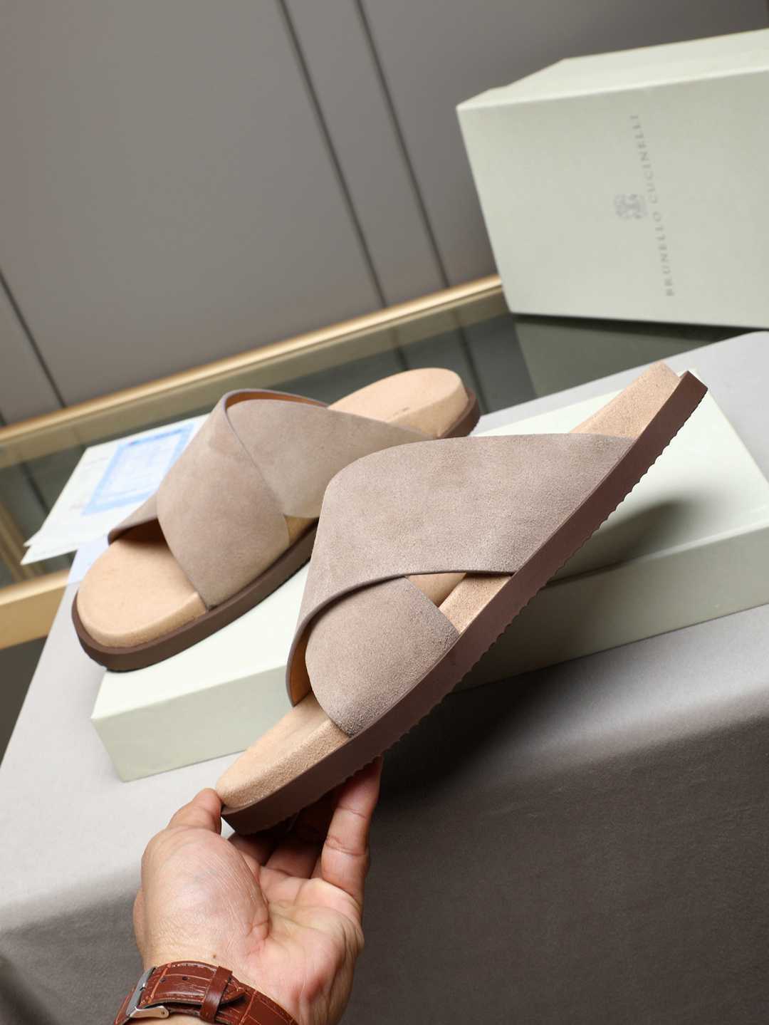 Brunello Cucinelli Men’s Brunello Cucinelli Slides Colorway 29 1308180-29