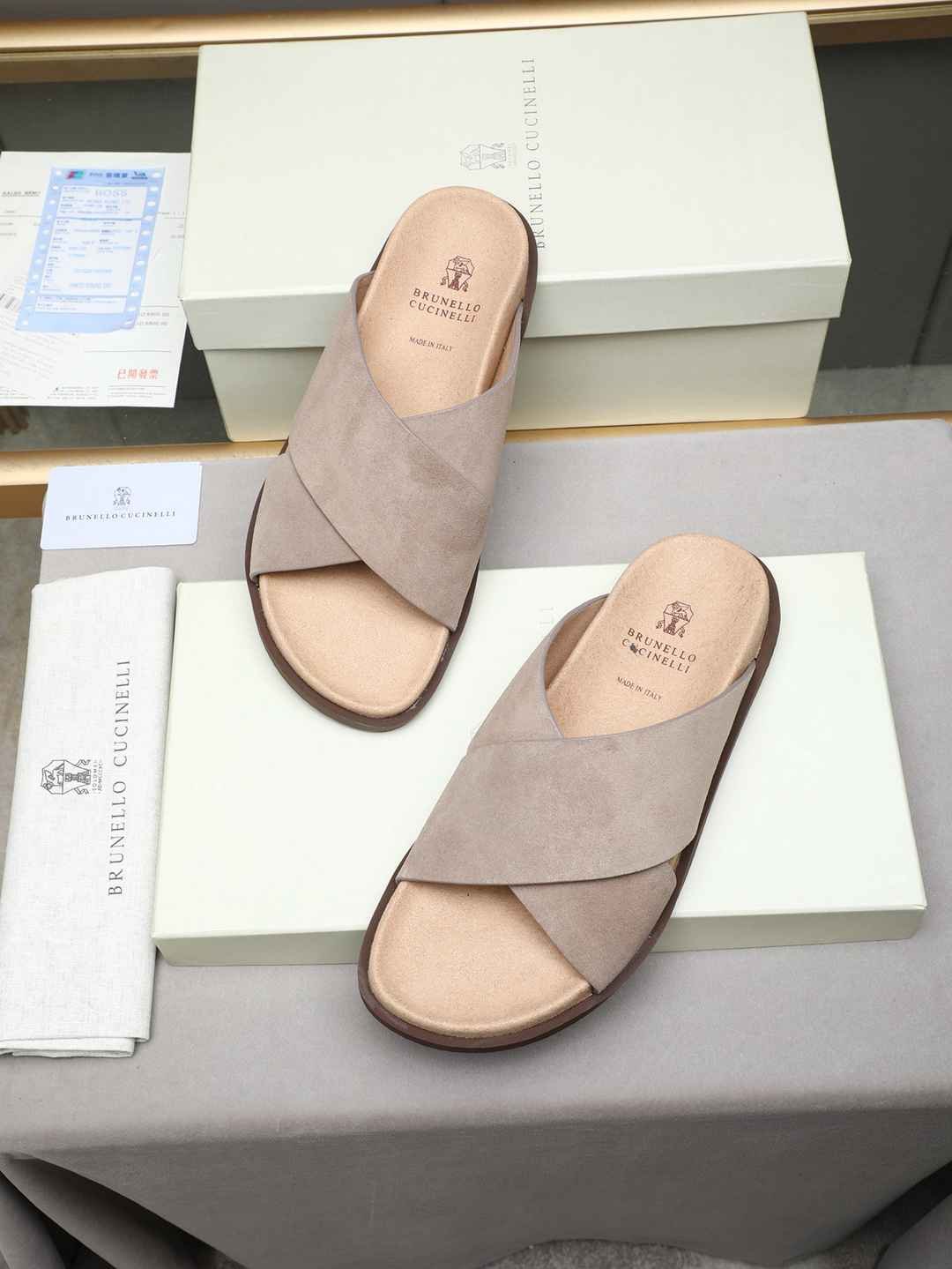 Brunello Cucinelli Men’s Brunello Cucinelli Slides Colorway 29 1308180-29