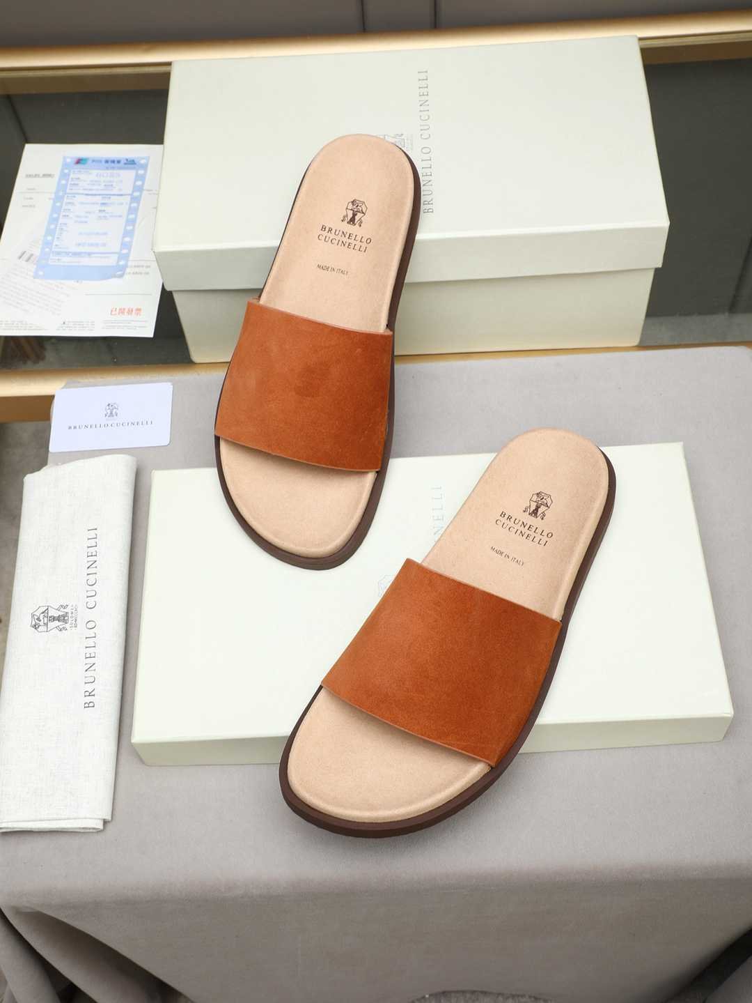 Brunello Cucinelli Men’s Brunello Cucinelli Slides Colorway 27 1308180-27