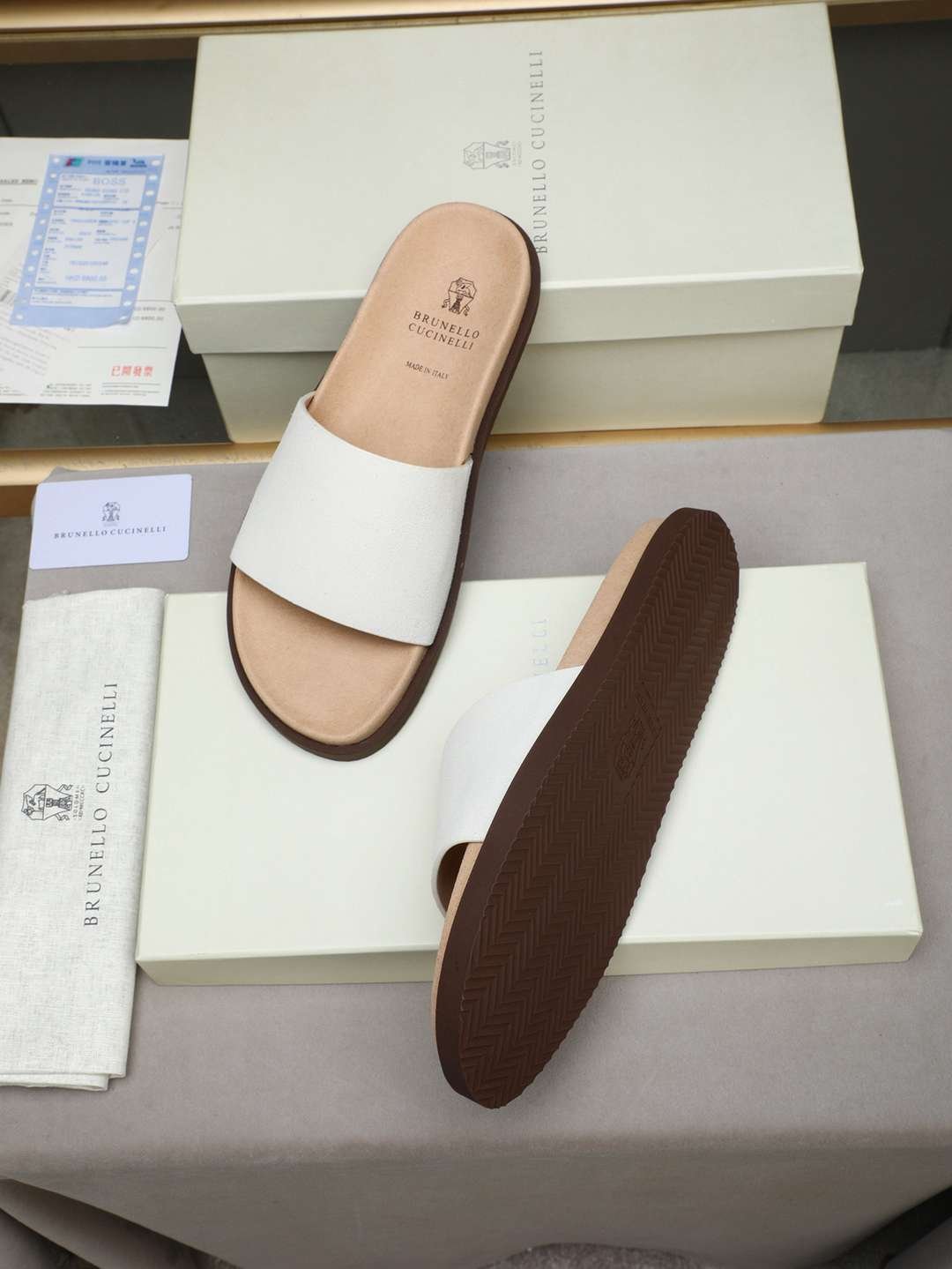Brunello Cucinelli Men’s Brunello Cucinelli Slides Colorway 26 1308180-26