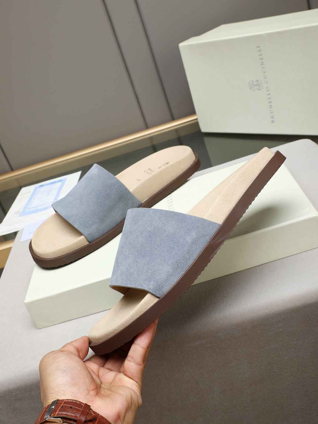 Brunello Cucinelli Men’s Brunello Cucinelli Slides Colorway 25 1308180-25