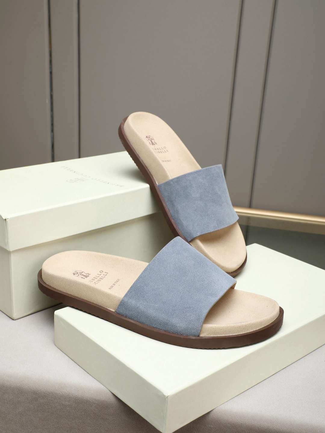 Brunello Cucinelli Men’s Brunello Cucinelli Slides Colorway 25 1308180-25