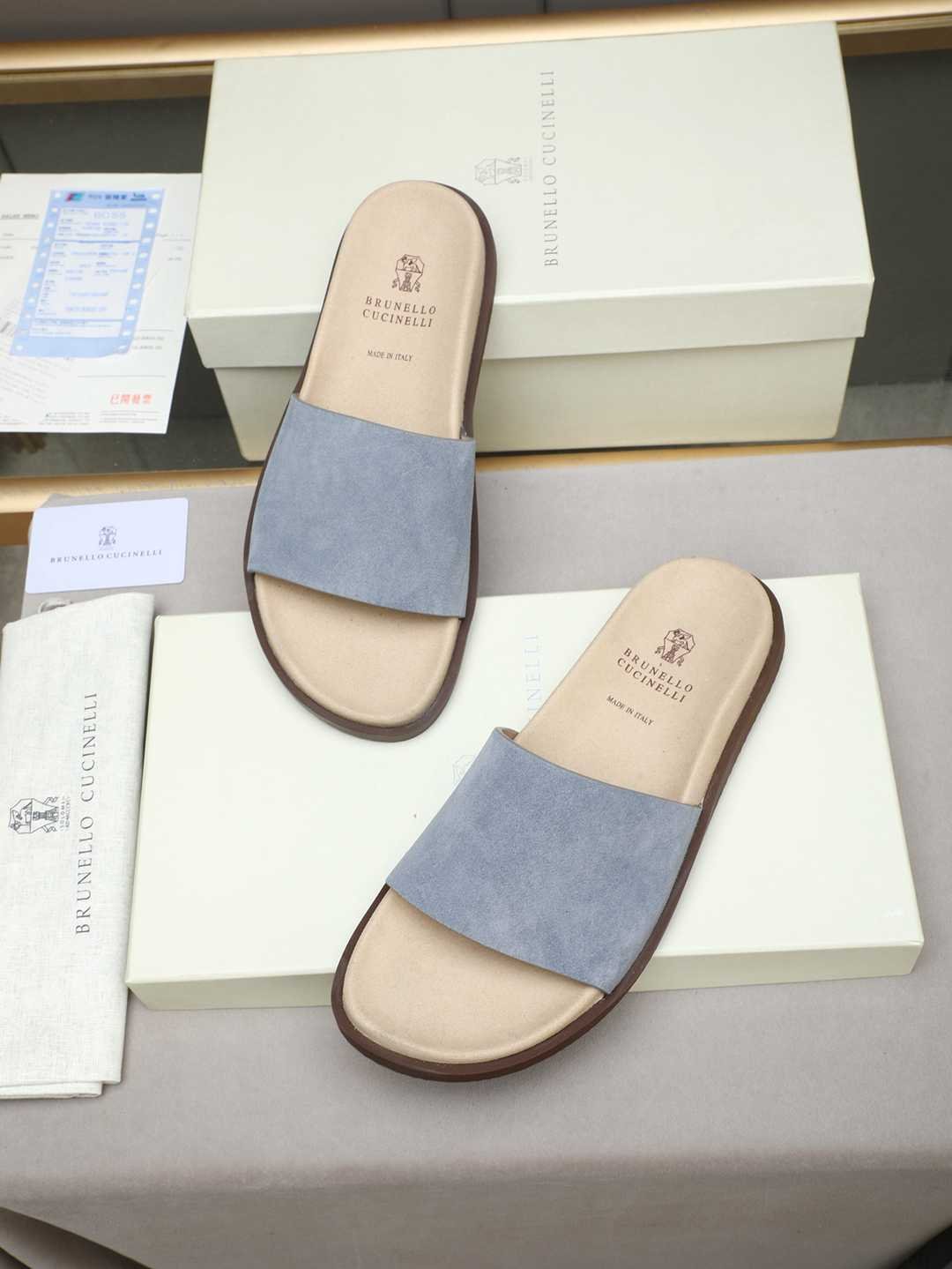 Brunello Cucinelli Men’s Brunello Cucinelli Slides Colorway 25 1308180-25