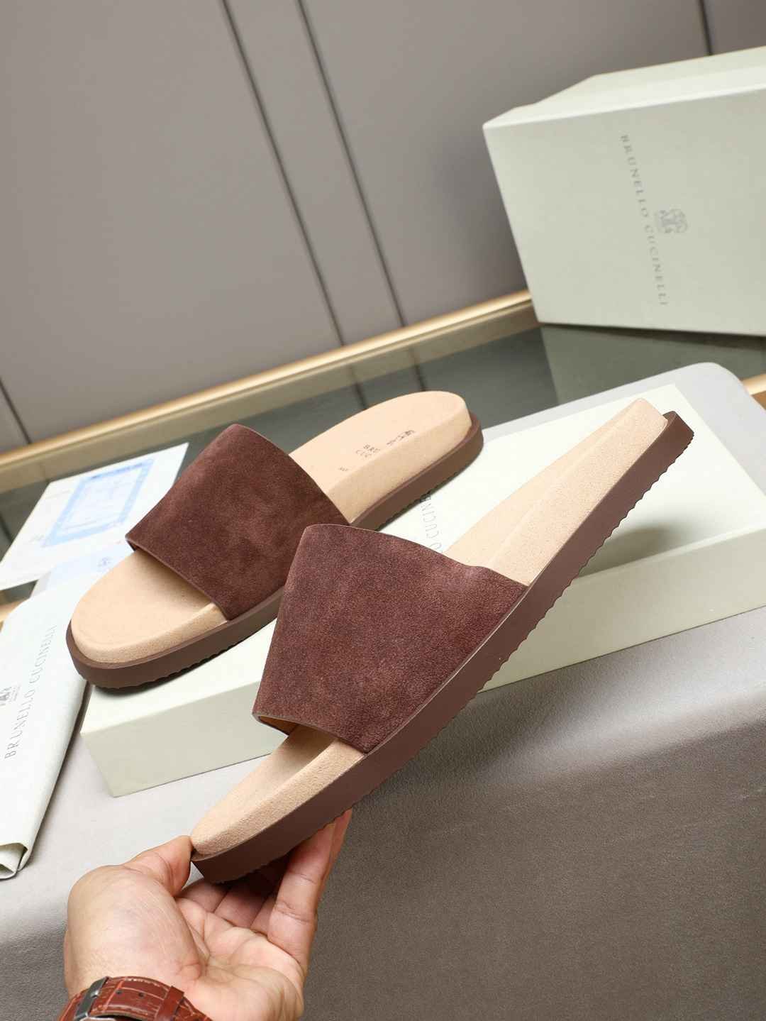 Brunello Cucinelli Men’s Brunello Cucinelli Slides Colorway 24 1308180-24