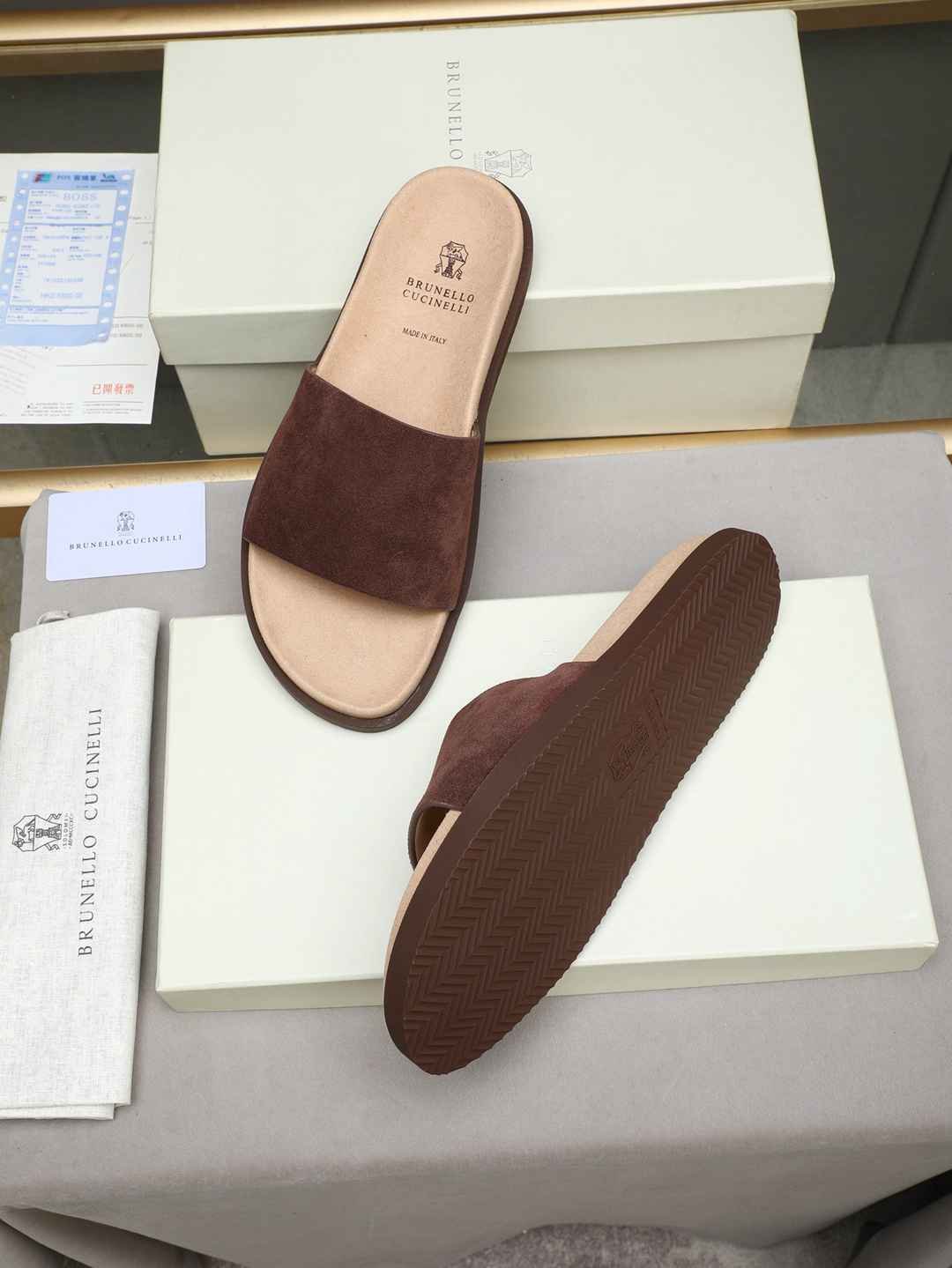 Brunello Cucinelli Men’s Brunello Cucinelli Slides Colorway 24 1308180-24