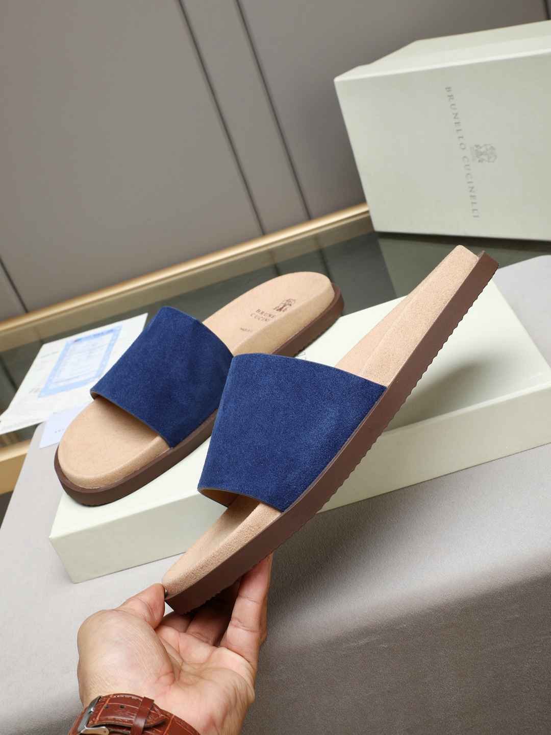 Brunello Cucinelli Men’s Brunello Cucinelli Slides Colorway 23 1308180-23