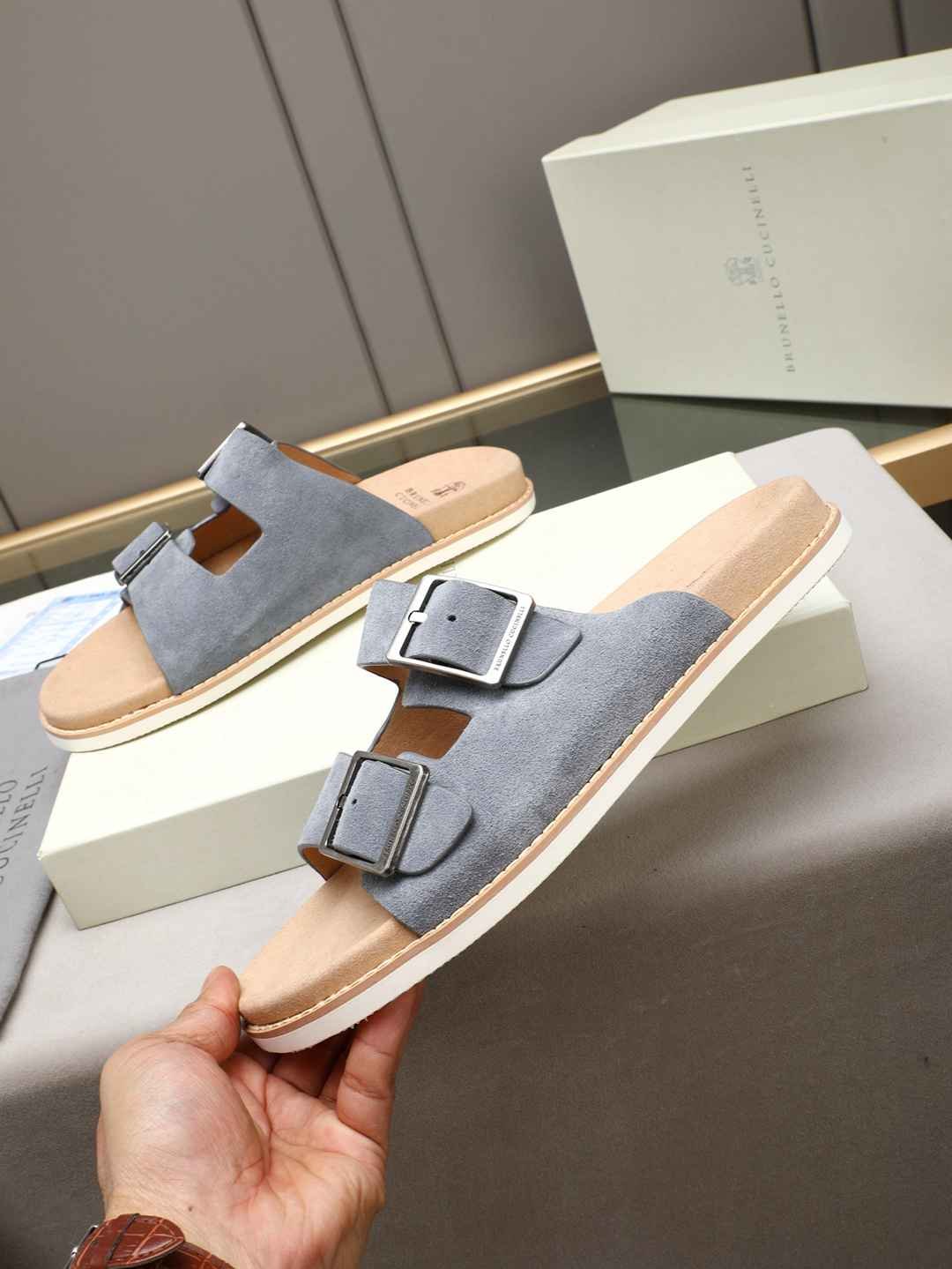 Brunello Cucinelli Men’s Brunello Cucinelli Slides Colorway 4 1308190-4