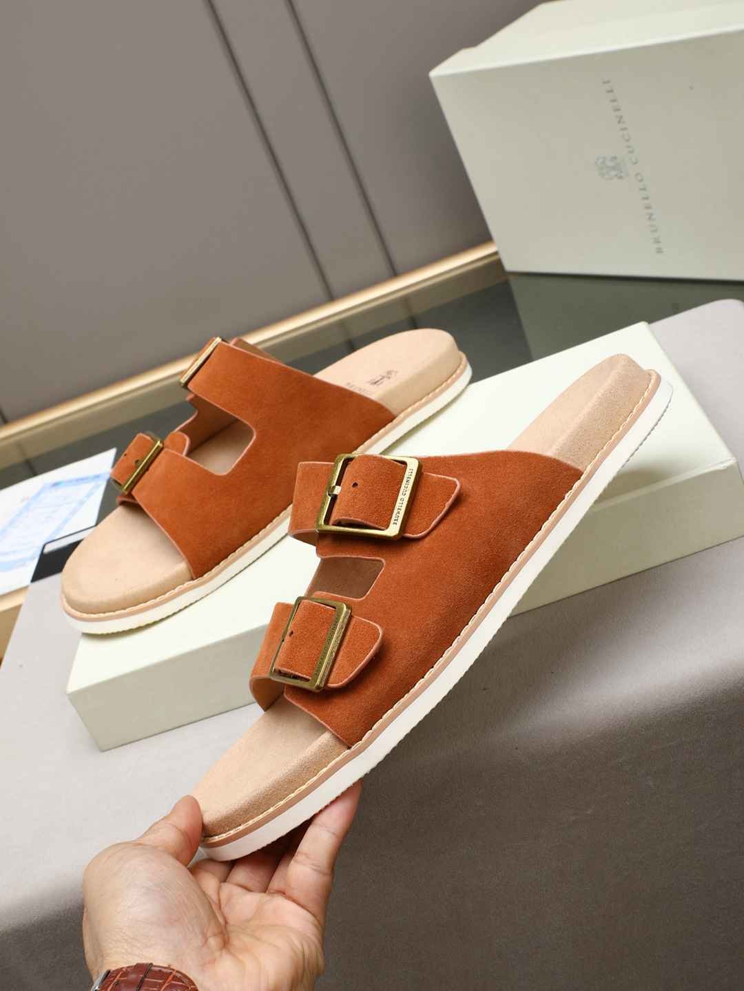Brunello Cucinelli Men’s Brunello Cucinelli Slides Colorway 1 1308190-1