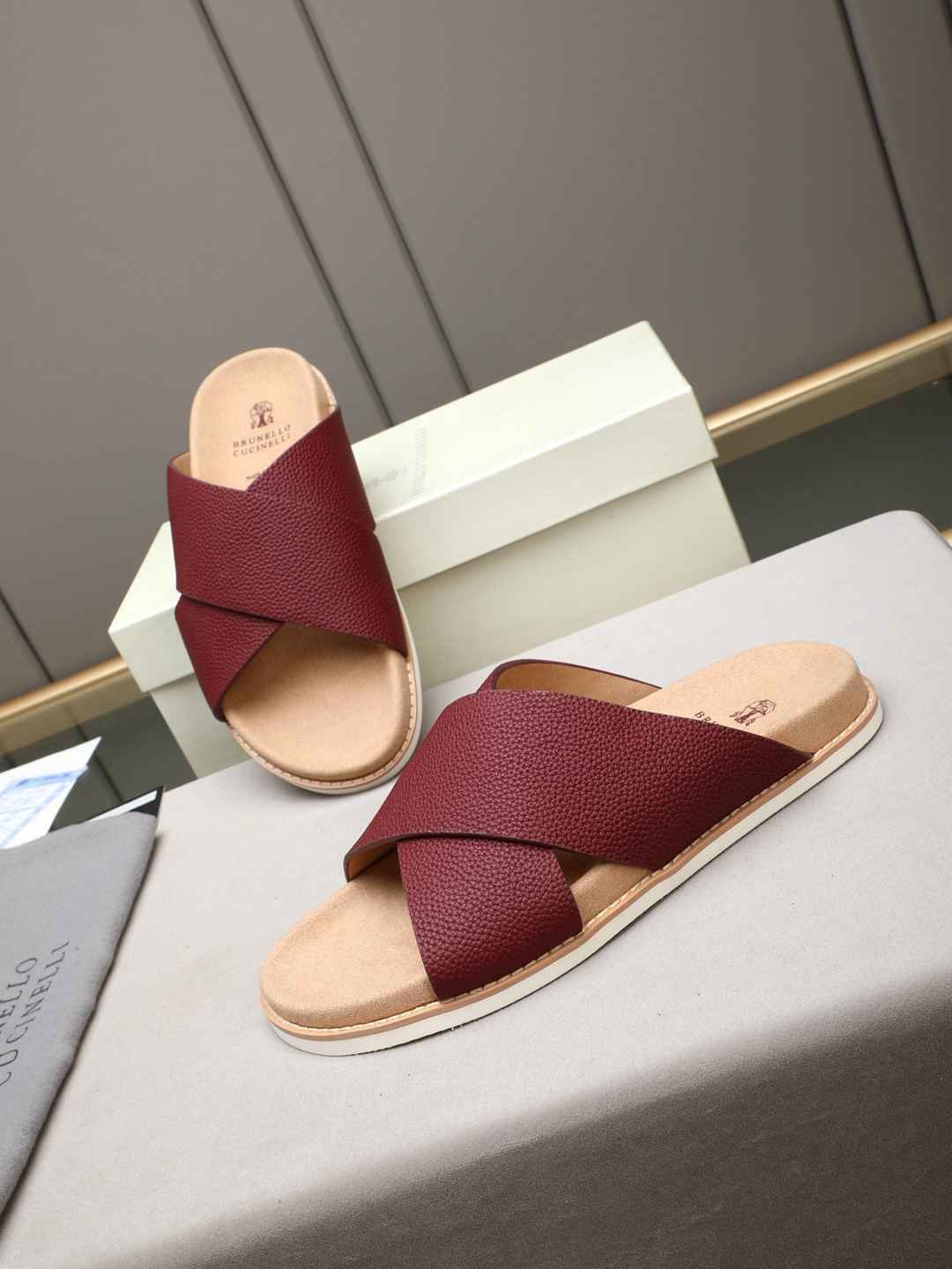 Brunello Cucinelli Men’s Brunello Cucinelli Slides Colorway 19 1308180-19