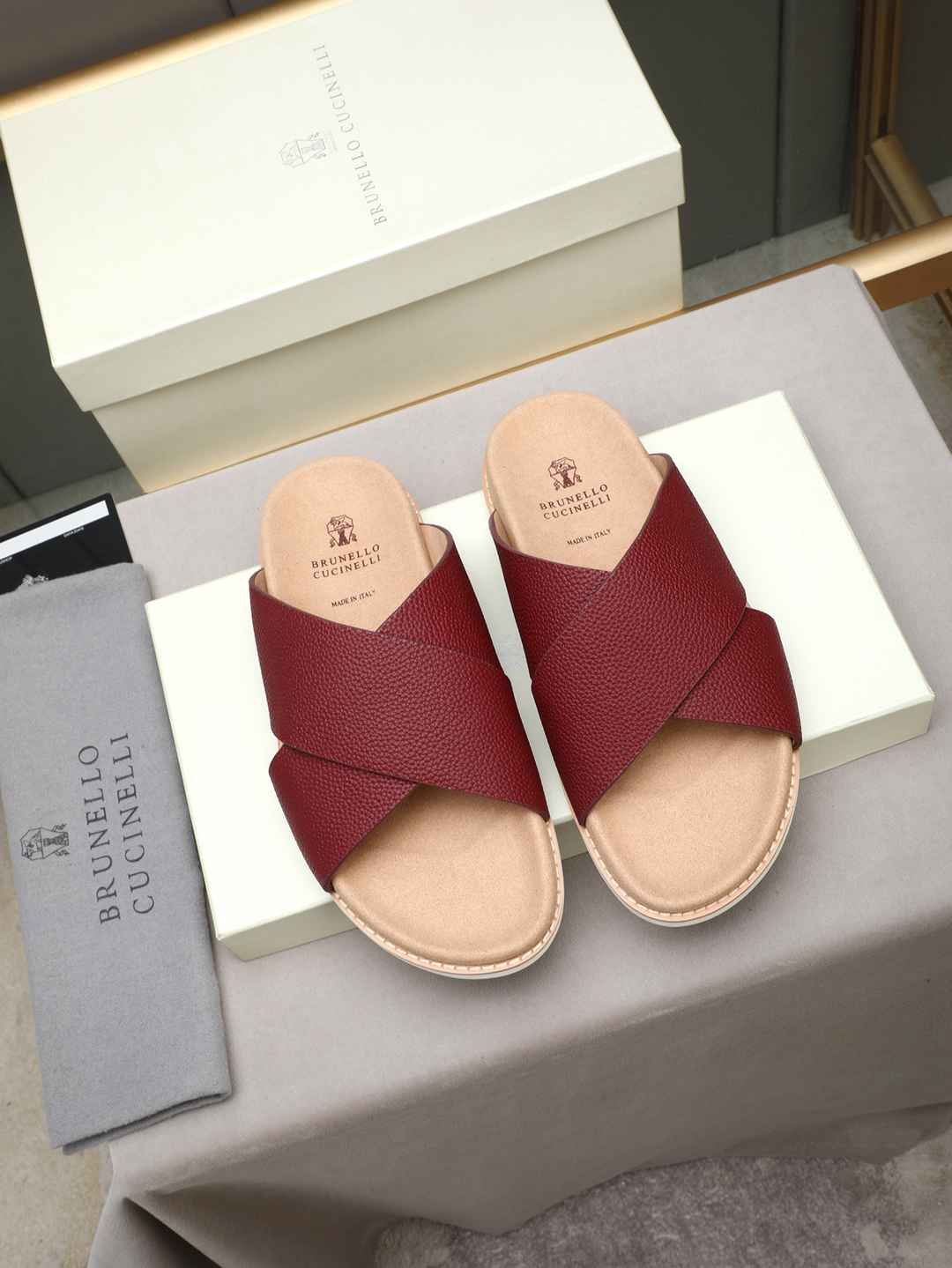 Brunello Cucinelli Men’s Brunello Cucinelli Slides Colorway 19 1308180-19