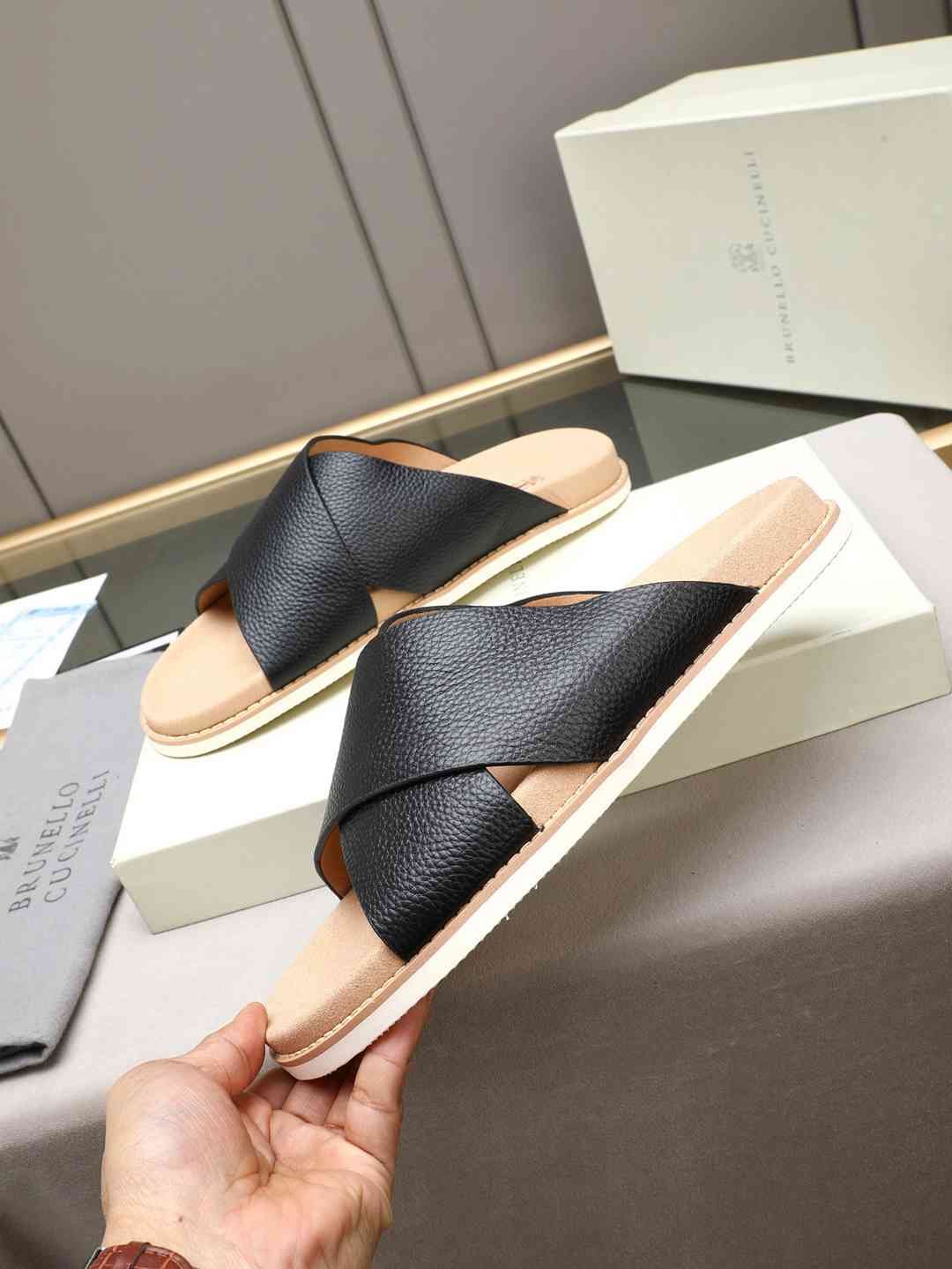 Brunello Cucinelli Men’s Brunello Cucinelli Slides Colorway 18 1308180-18