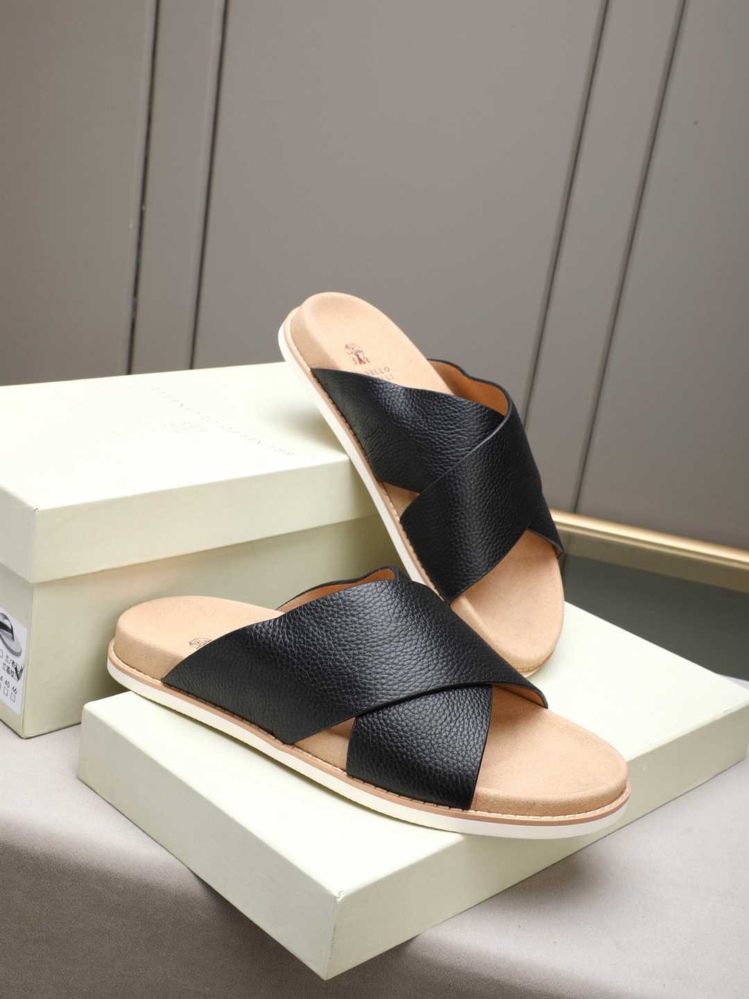 Brunello Cucinelli Men’s Brunello Cucinelli Slides Colorway 18 1308180-18