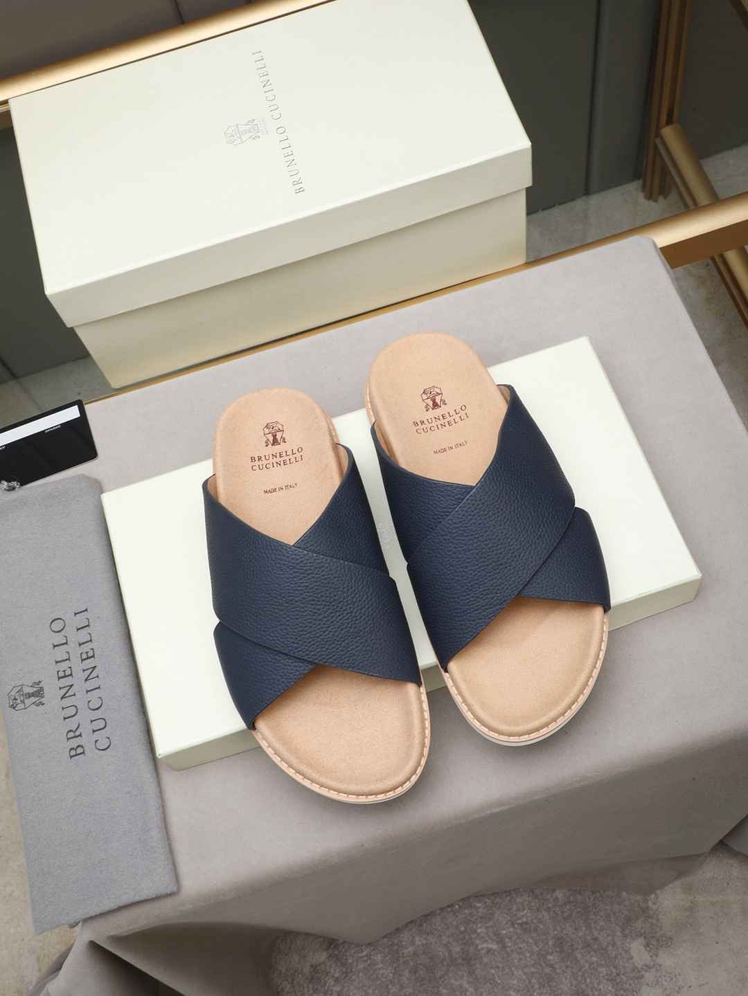 Brunello Cucinelli Men’s Brunello Cucinelli Slides Colorway 17 1308180-17