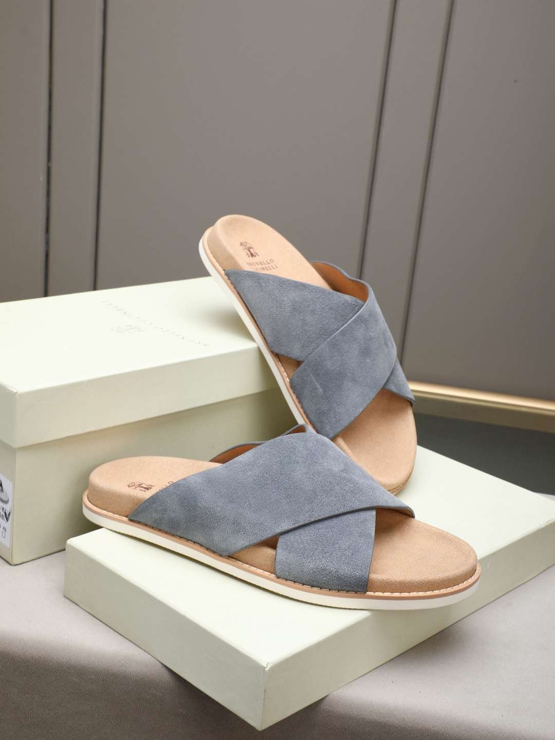 Brunello Cucinelli Men’s Brunello Cucinelli Slides Colorway 16 1308180-16