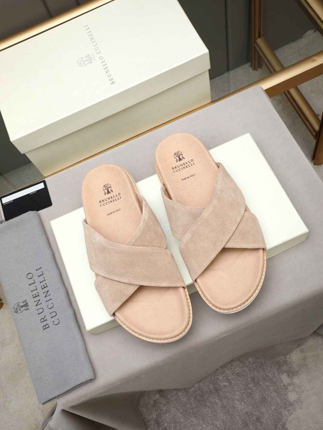 Brunello Cucinelli Men’s Brunello Cucinelli Slides Colorway 14 1308180-14