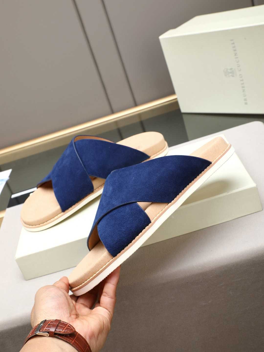 Brunello Cucinelli Men’s Brunello Cucinelli Slides Colorway 12 1308180-12