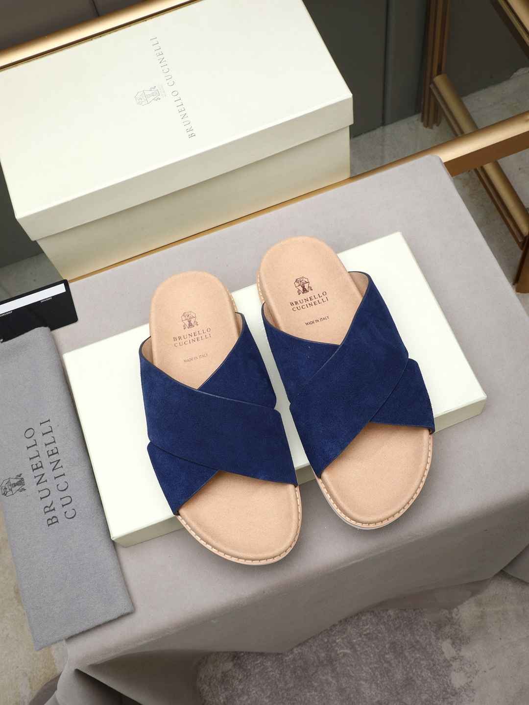 Men’s Sandals & Slides Men’s Brunello Cucinelli Slides Colorway 12 1308180-12
