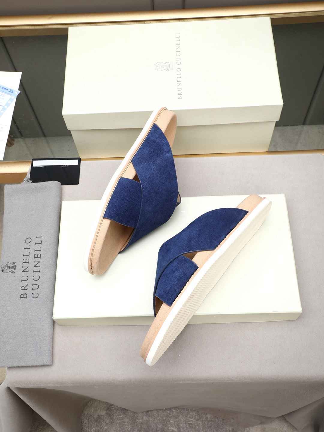Men’s Sandals & Slides Men’s Brunello Cucinelli Slides Colorway 12 1308180-12