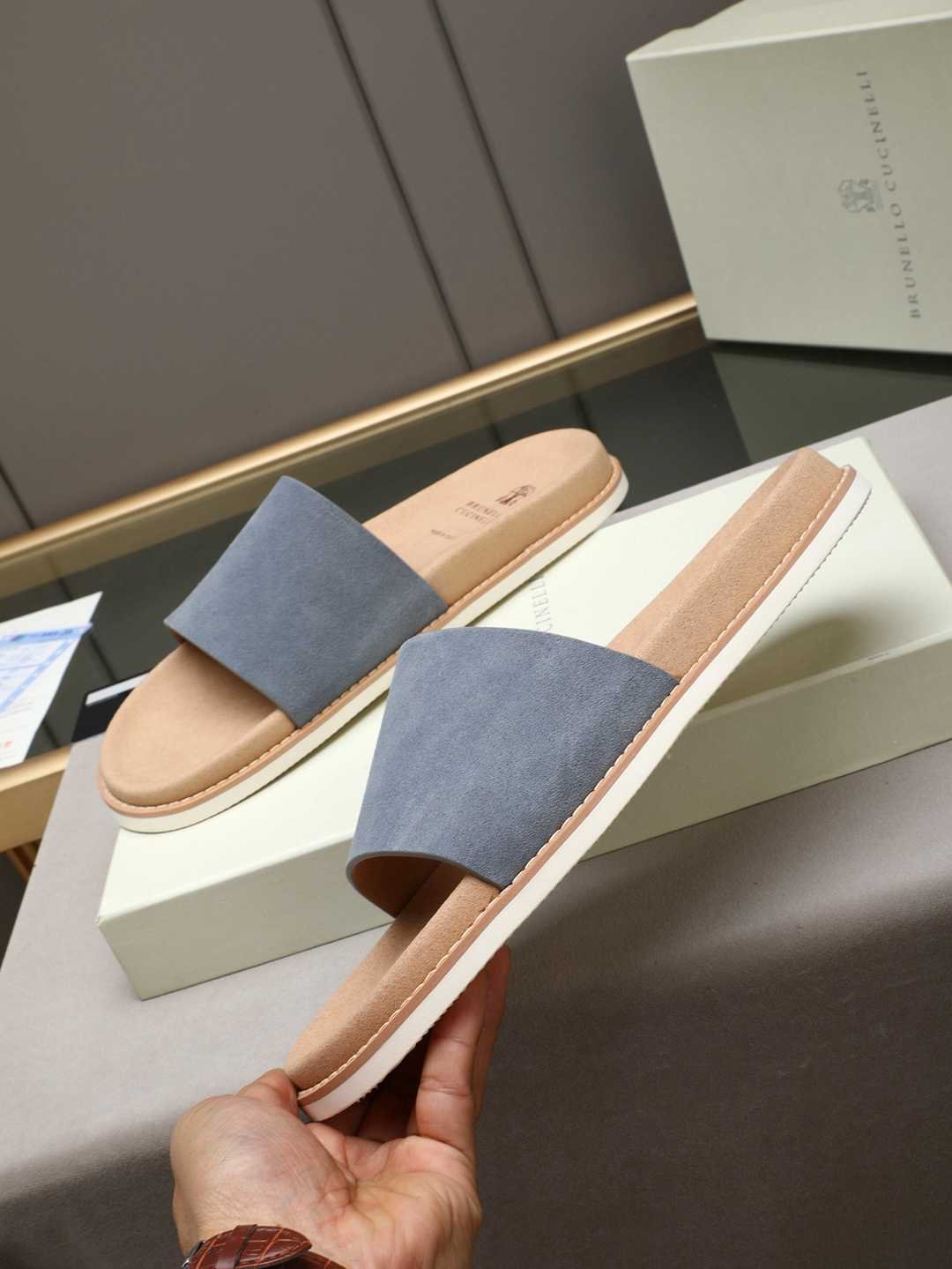 Brunello Cucinelli Men’s Brunello Cucinelli Slides Colorway 3 1308180-3
