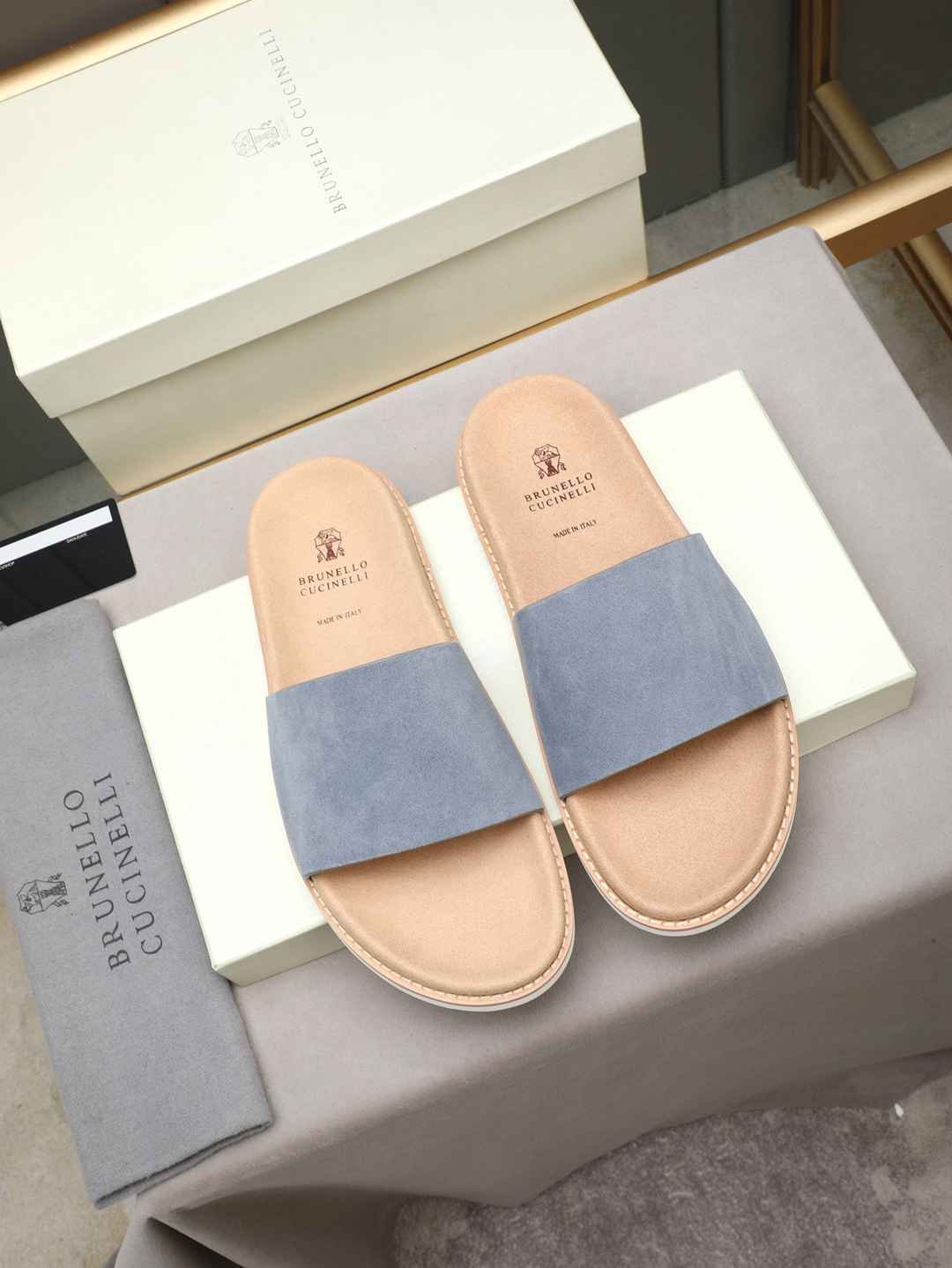 Men’s Sandals & Slides Men’s Brunello Cucinelli Slides Colorway 3 1308180-3