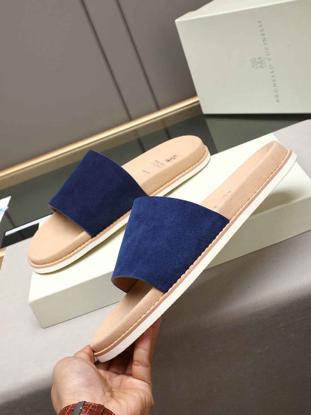 Men’s Sandals & Slides Men’s Brunello Cucinelli Slides Colorway 1 1308180-1