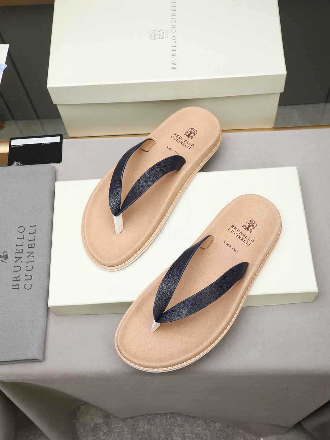 Men’s Sandals & Slides Men’s Brunello Cucinelli Slides Colorway 2 1308170-2
