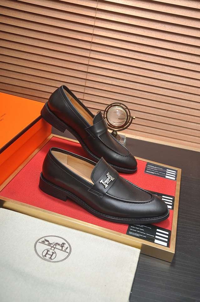 Hermes Men’s Leather Designer Sneakers Black 1133260