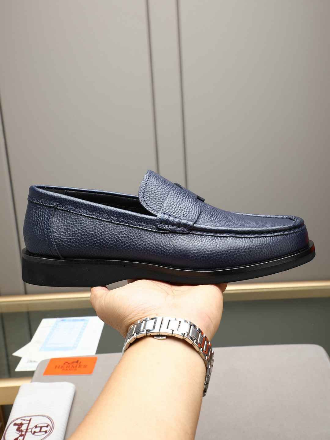 Hermes Men's Leather Loafers Colorway 5 1308310-5