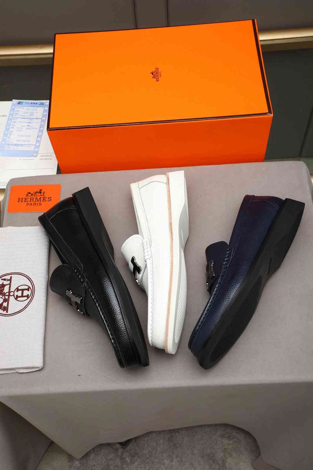 Hermes Men's Leather Loafers 1308310