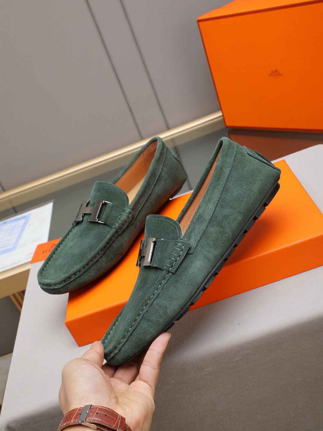 Hermes Men’s Leather Sneakers Colorway 3 1308220-3