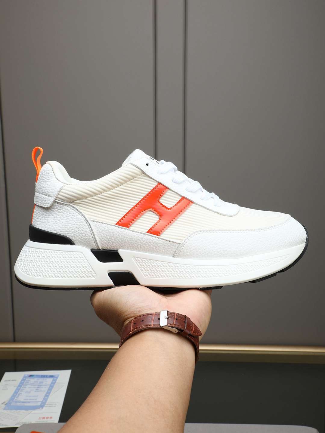 Hermes Men's Bouncing Sneakers Contrast 1308270