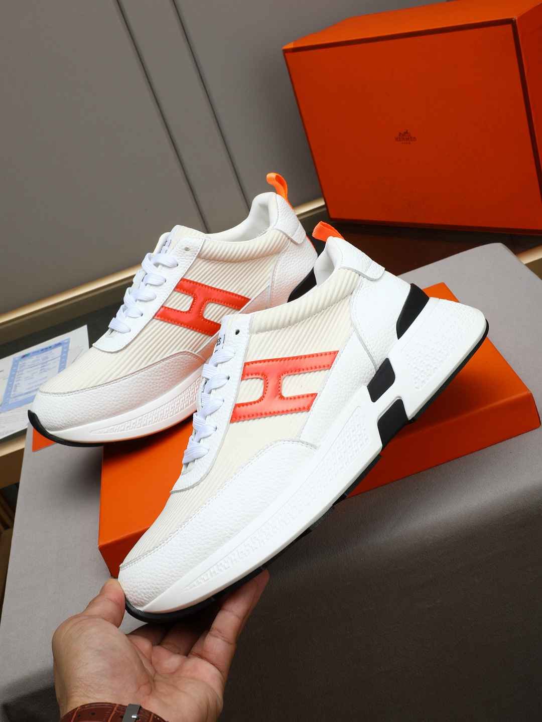 Hermes Men’s Bouncing Sneakers Contrast 1308270
