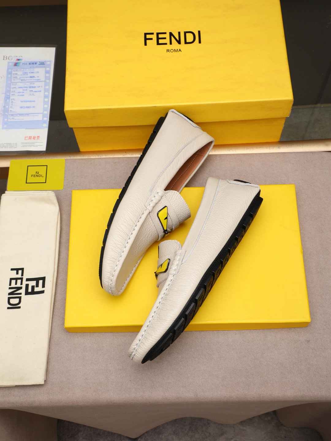 Fendi Men’s Leather Dress Shoes White 1308220